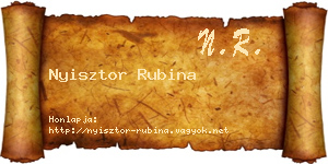Nyisztor Rubina névjegykártya